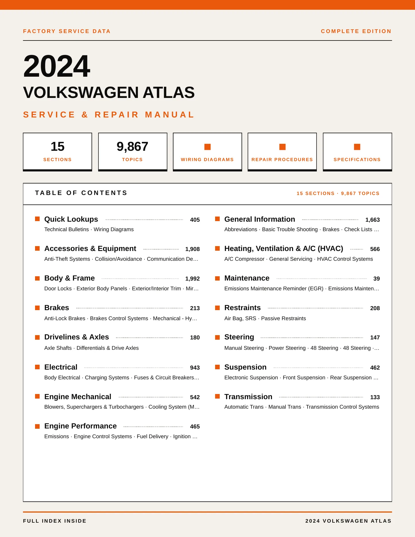 2024 Volkswagen Atlas service manual page 1