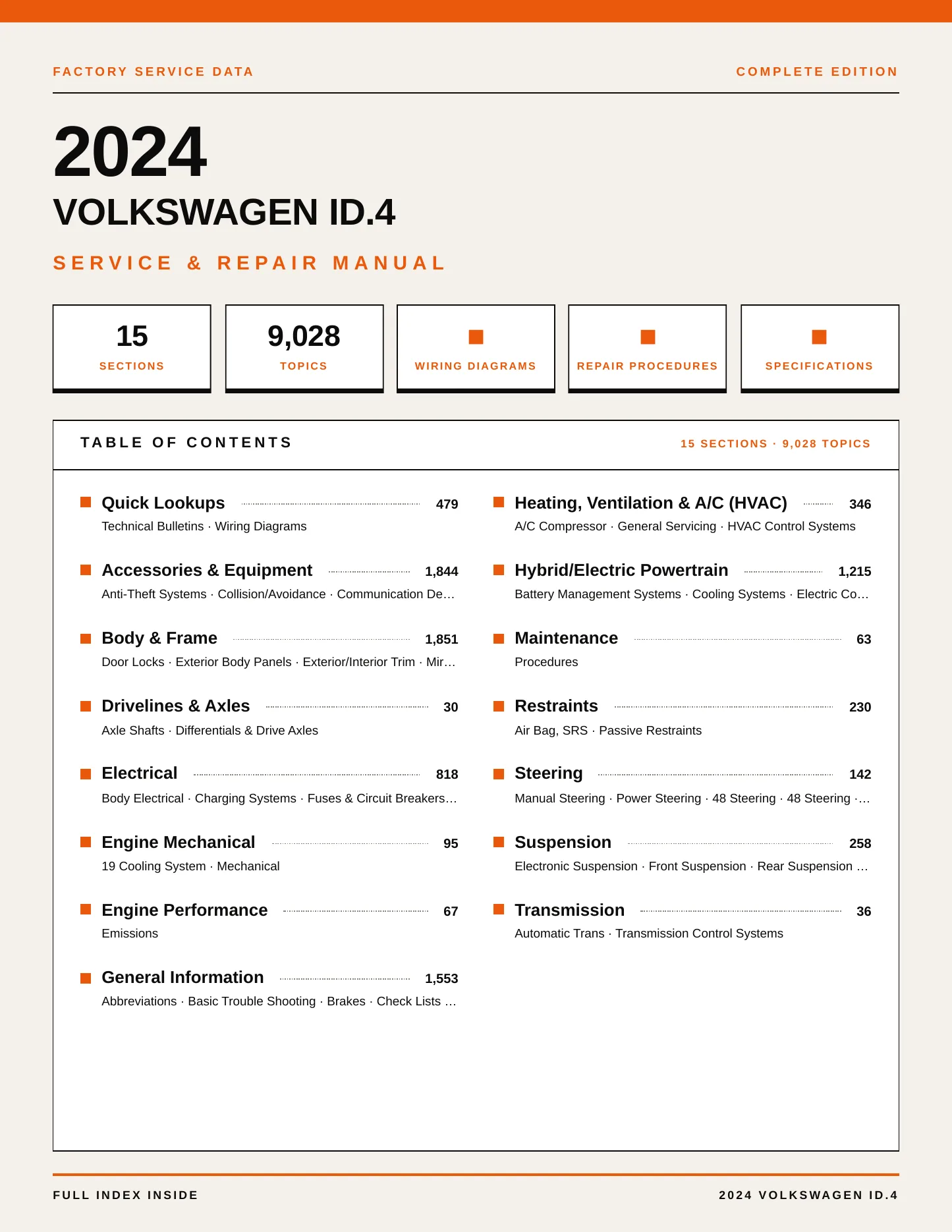 2024 Volkswagen ID.4 service manual page 1