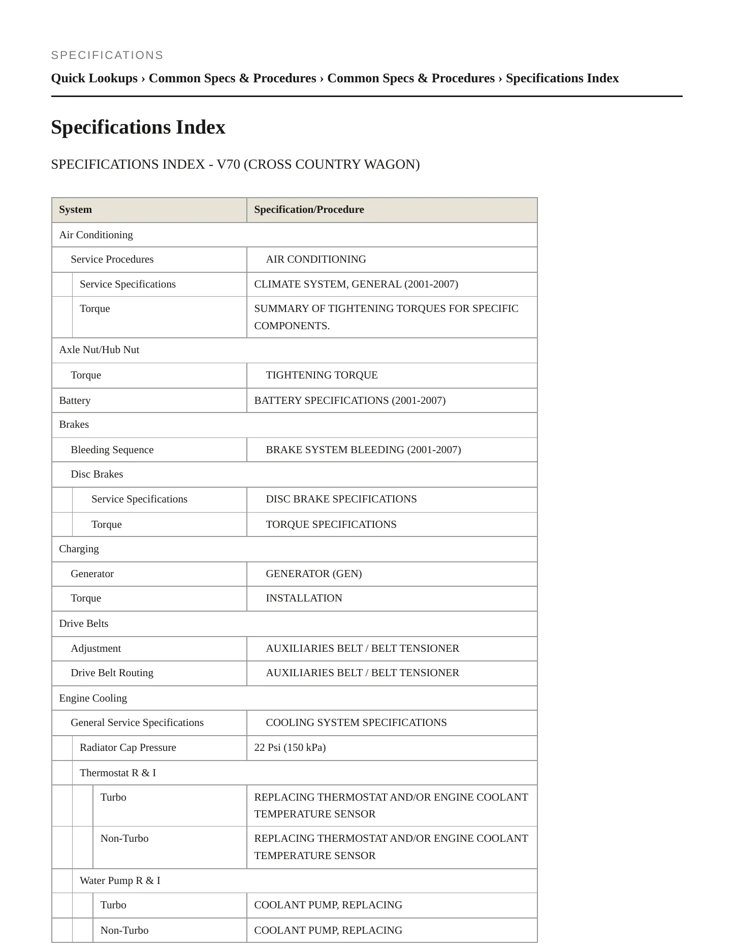 2002 Volvo V70 Service and Repair Manual preview page 2