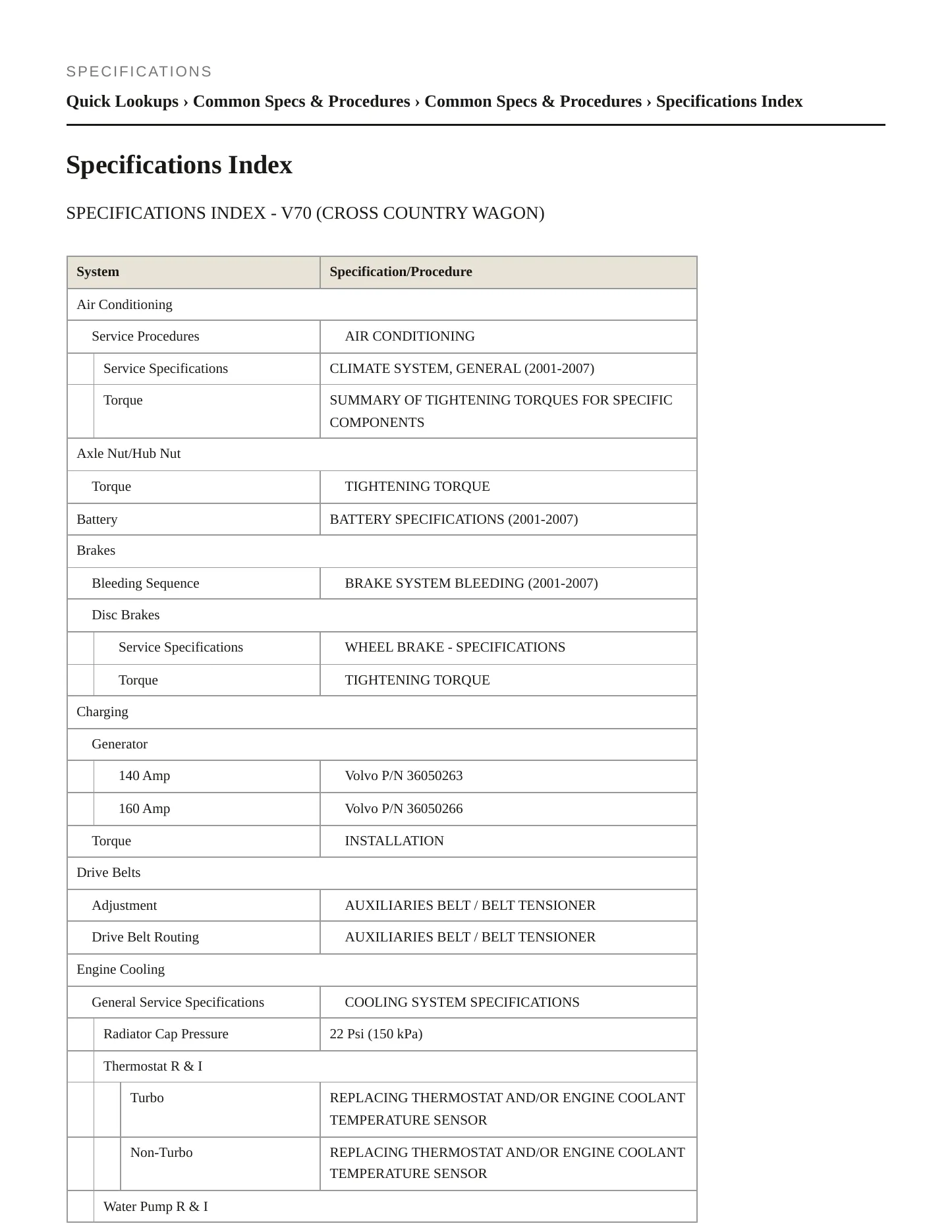 2007 Volvo V70 Service and Repair Manual preview page 2