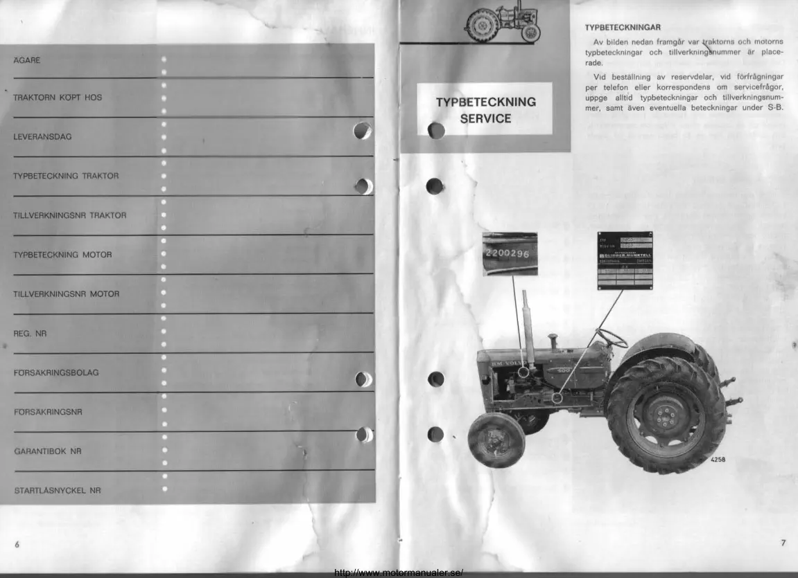 Volvo 400 Buster Tractor Service & Repair Manual preview page 4