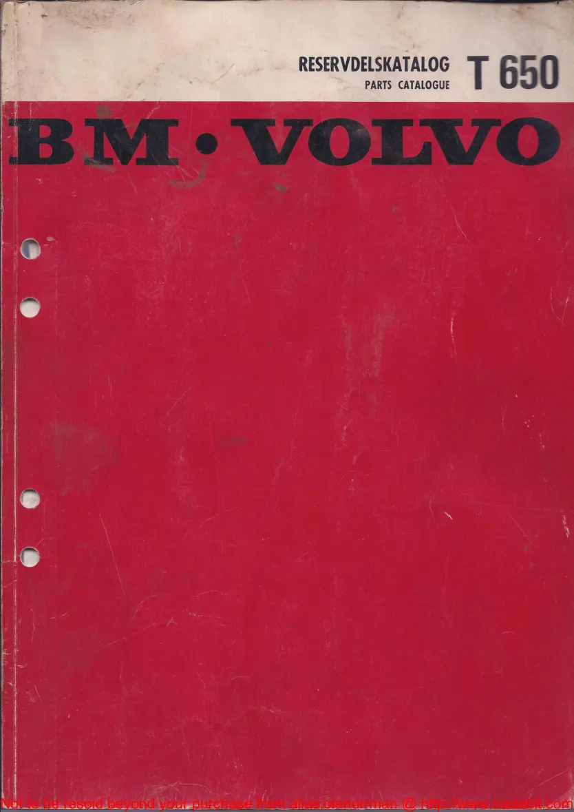 Volvo BM T650 Tractor Parts Manual preview page 1