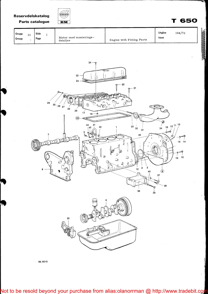 Volvo BM T650 Tractor Parts Manual preview page 5