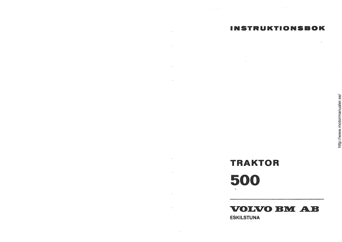Volvo Instruktionsbok BM 500 Tractor Service & Repair Manual preview page 1