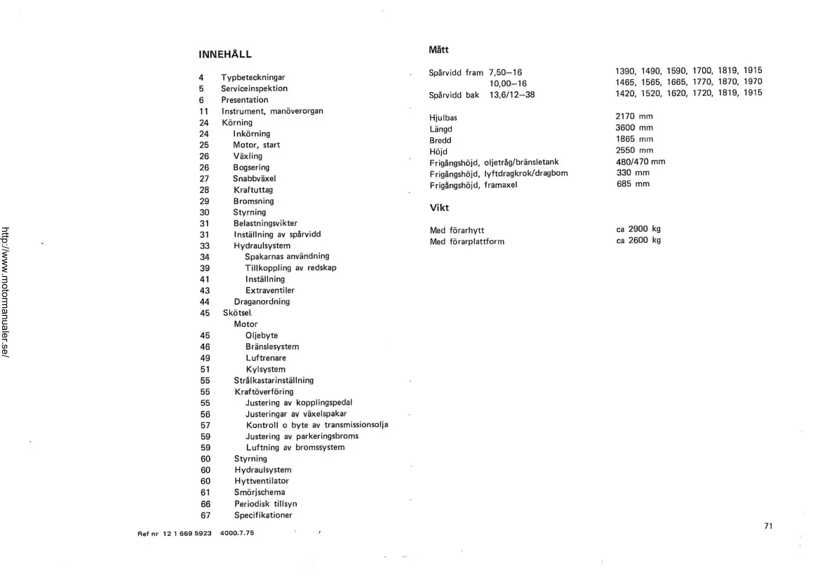 Volvo Instruktionsbok BM 500 Tractor Service & Repair Manual preview page 2