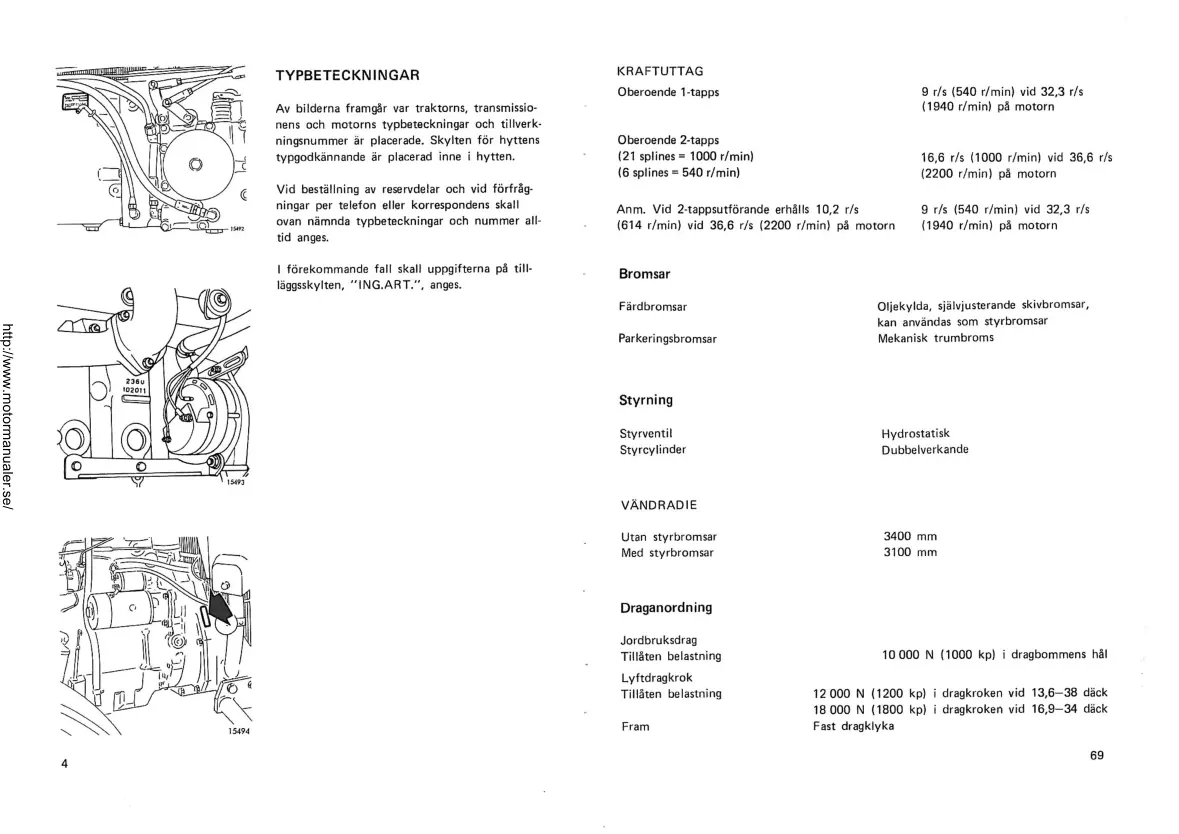 Volvo Instruktionsbok BM 500 Tractor Service & Repair Manual preview page 4