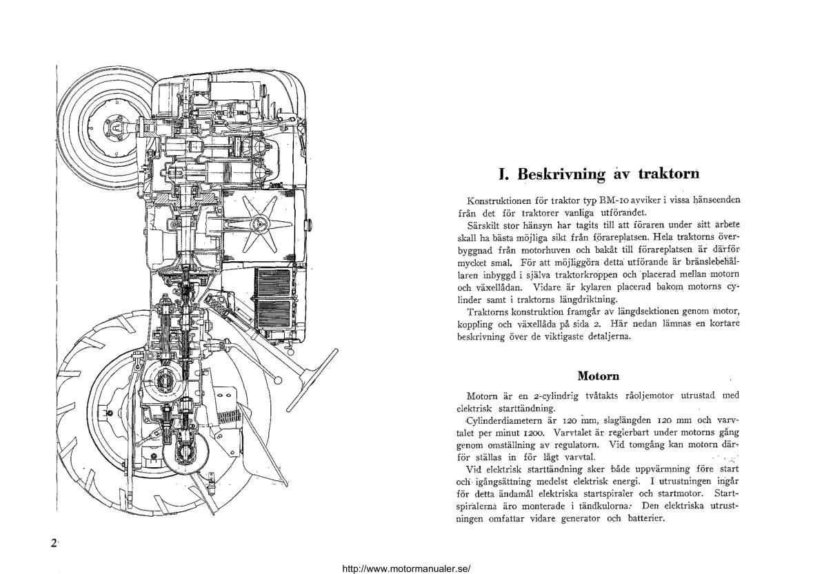 Volvo Instruktionsbok Bolinder Munktell BM 10 Tractor Service & Repair Manual preview page 2