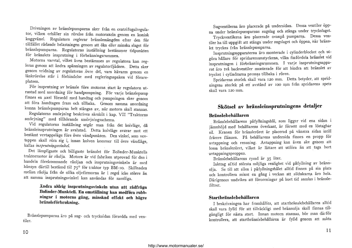 Volvo Instruktionsbok Bolinder Munktell BM 10 Tractor Service & Repair Manual preview page 6