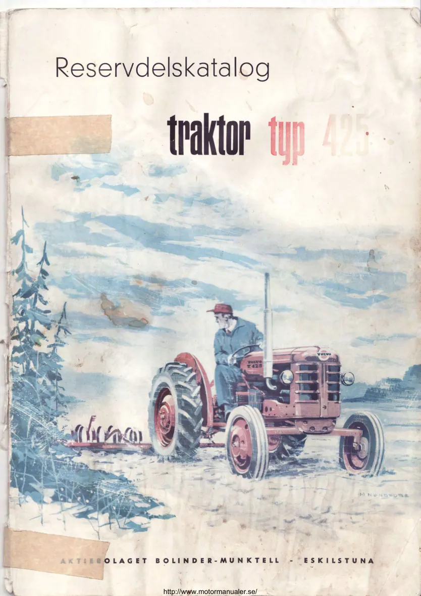 Volvo Reservdelskatalog BM 425 Traktor Tractor Service & Repair Manual preview page 1
