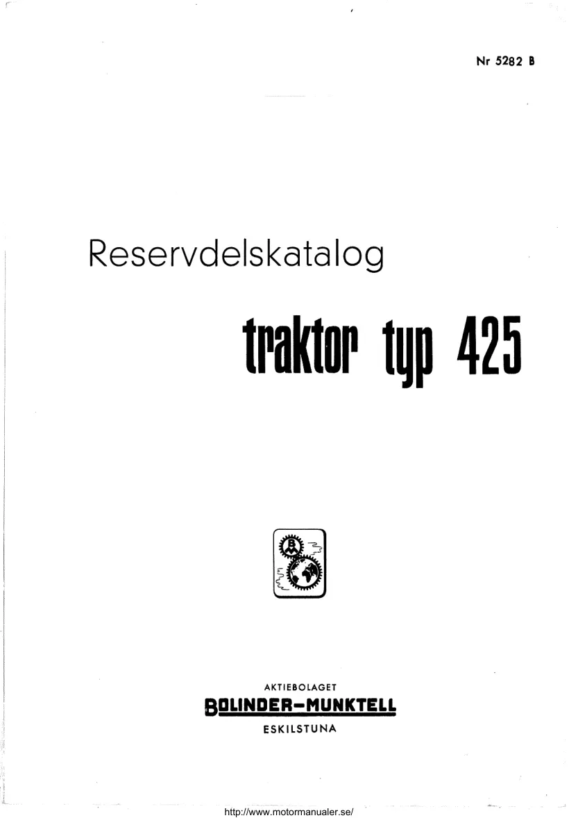 Volvo Reservdelskatalog BM 425 Traktor Tractor Service & Repair Manual preview page 2