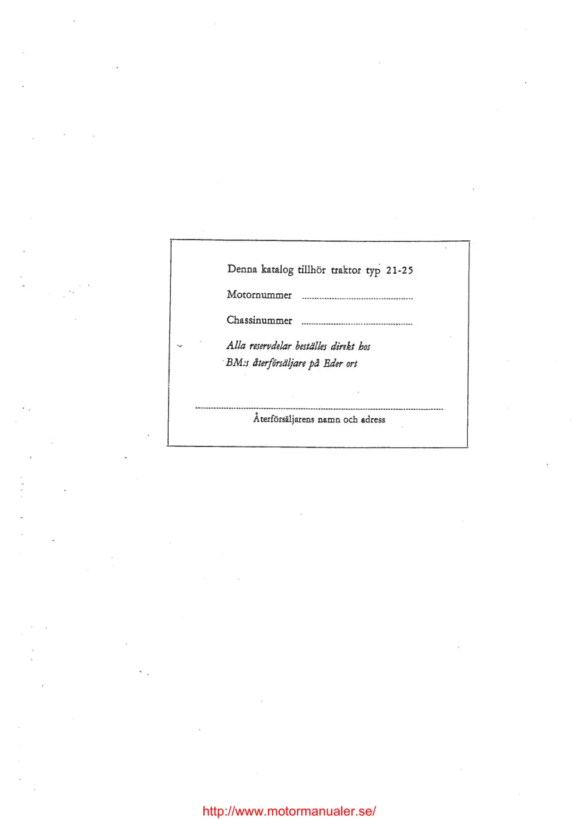 Volvo Reservdelskatalog T21 - T25 Traktor Tractor Service & Repair Manual preview page 2