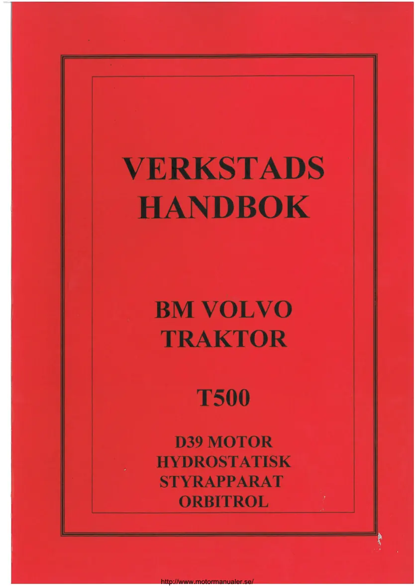 Volvo Verkstadshandbok BM T500 Tractor Service & Repair Manual preview page 1