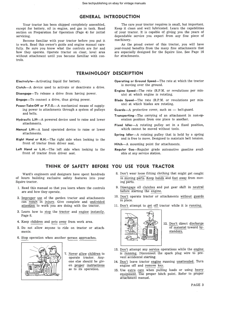 Wards Squire gilson garden tractor Service & Repair Manual preview page 3