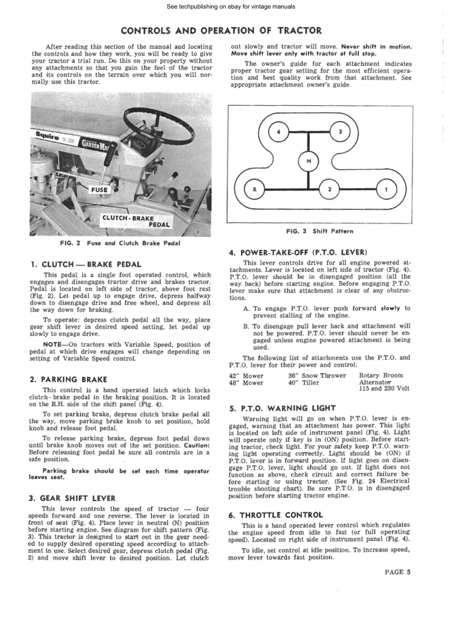 Wards Squire gilson garden tractor Service & Repair Manual preview page 5