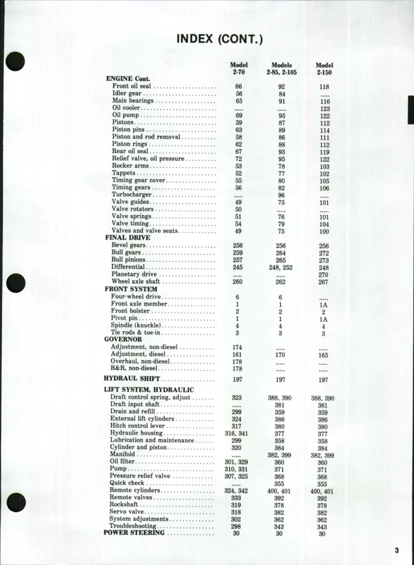 White 2-70 2-85 2-105 2-150 Tractor Service & Repair Manual preview page 2
