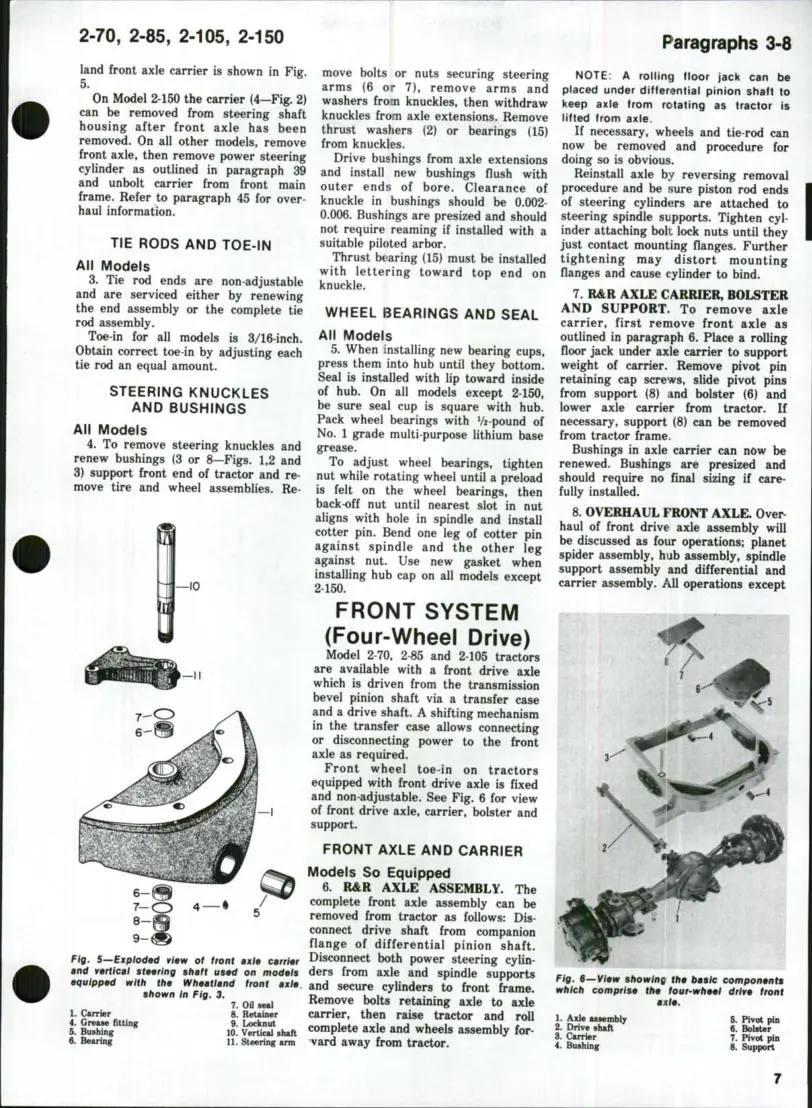 White 2-70 2-85 2-105 2-150 Tractor Service & Repair Manual preview page 6