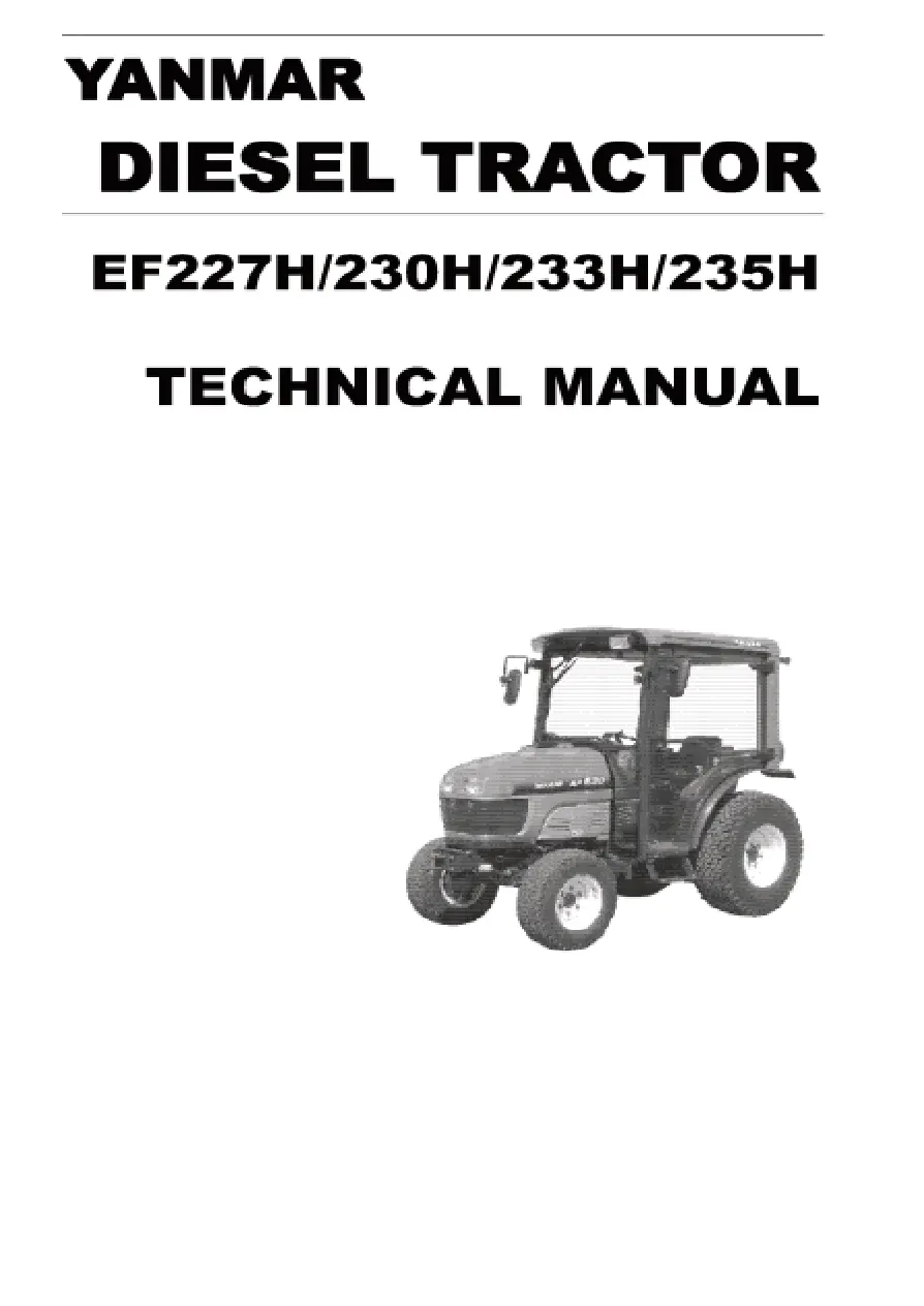 Yanmar EF227H & EF230H EF233H EF235H Diesel Tractor Service & Repair Manual preview page 1