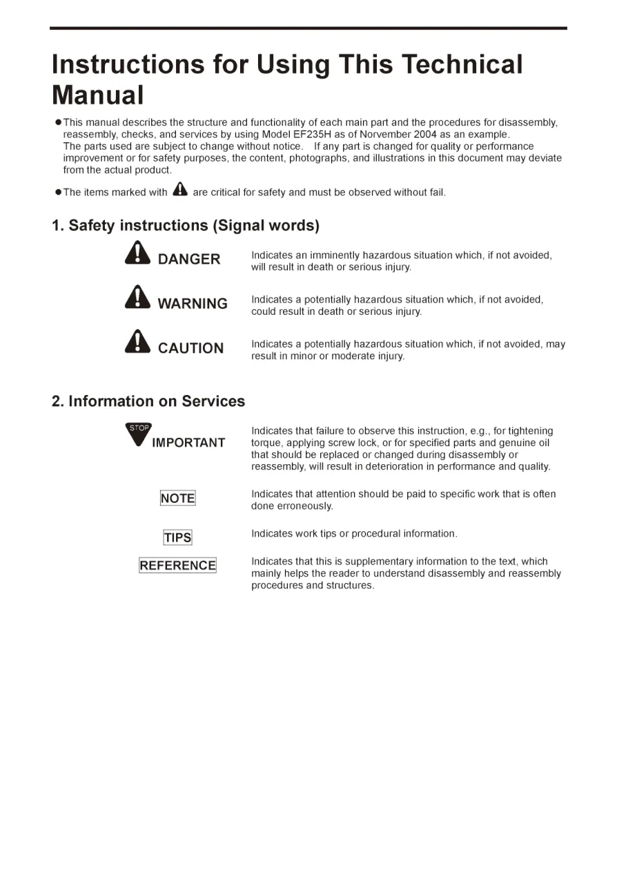 Yanmar EF227H & EF230H EF233H EF235H Diesel Tractor Service & Repair Manual preview page 2