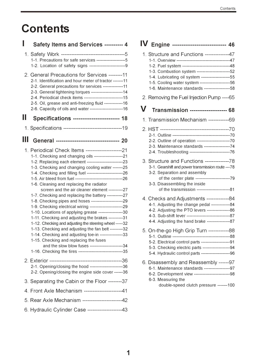 Yanmar EF227H EF230H EF233H EF235H Diesel Tractor Service & Repair Manual preview page 3