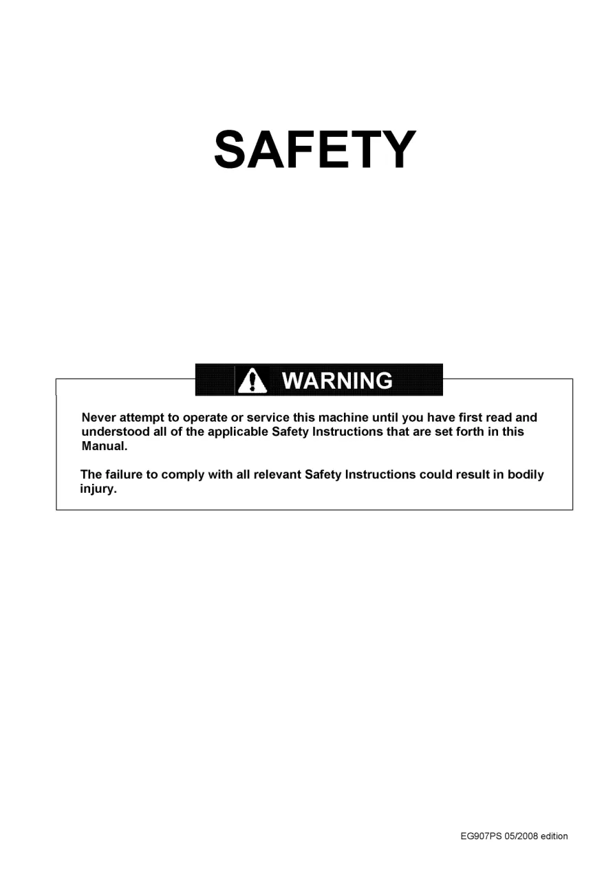 Yanmar EG 907 Power Shuttle Diesel Tractor Service & Repair Manual preview page 3