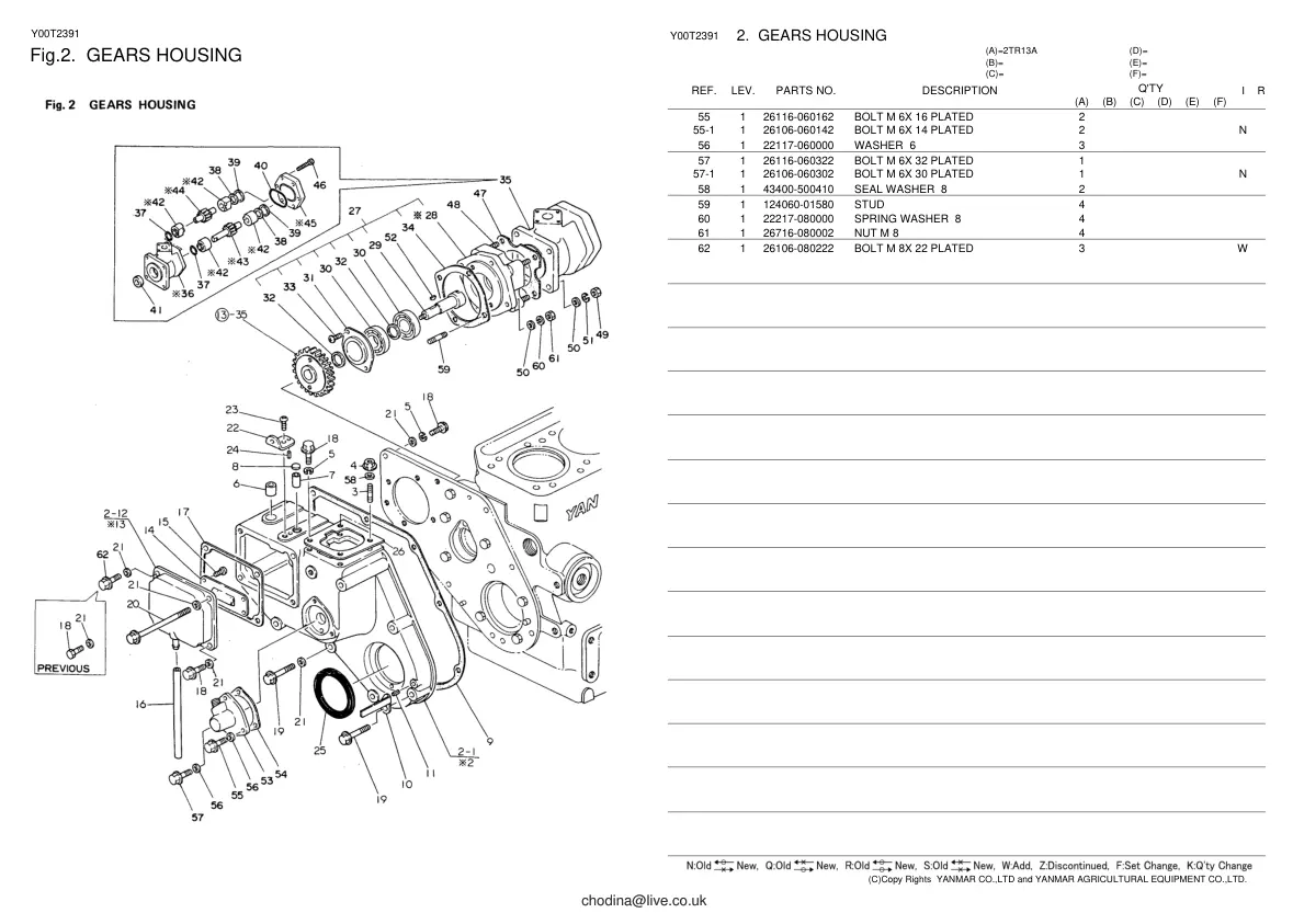 Yanmar Tractor YM165D Parts Manual preview page 4