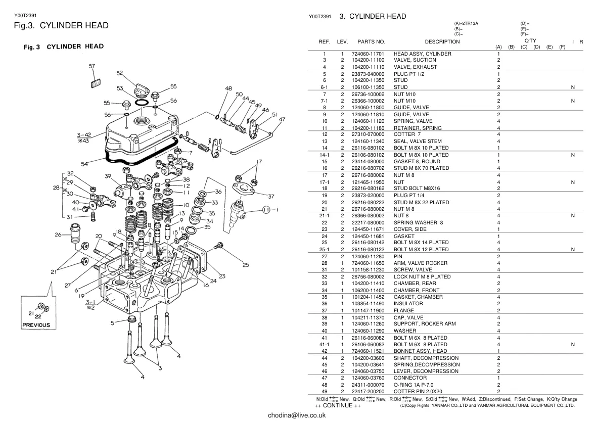 Yanmar Tractor YM165D Parts Manual preview page 5