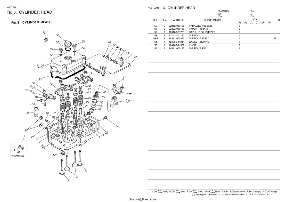 Yanmar Tractor YM165D Parts Manual preview page 6