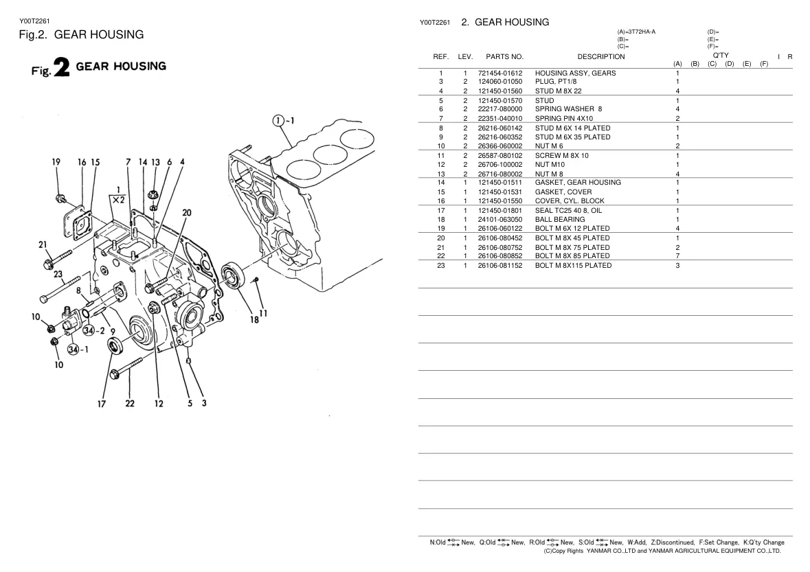 Yanmar Tractor YM169D Parts Manual preview page 4
