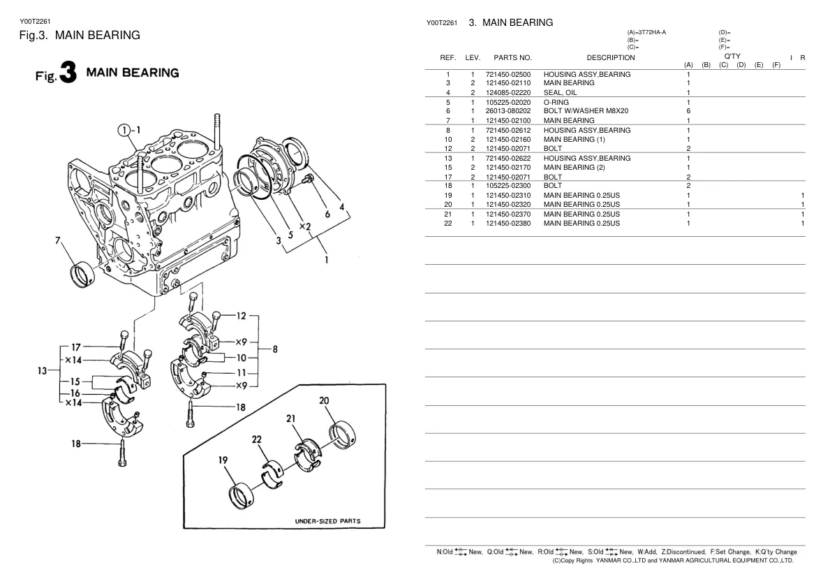 Yanmar Tractor YM169D Parts Manual preview page 5