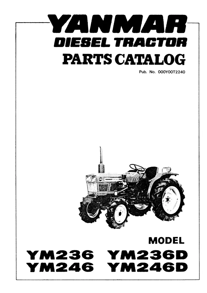 Yanmar Tractor YM236D 246D Parts Manual preview page 1