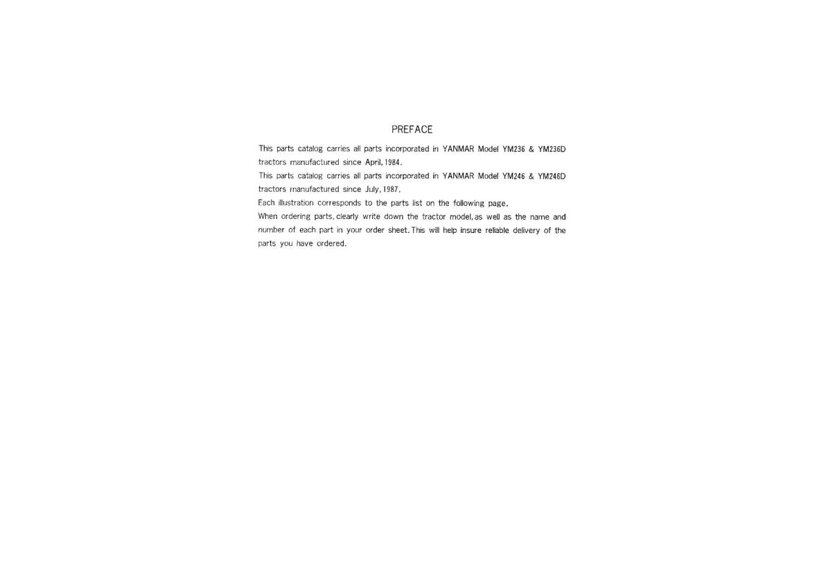 Yanmar Tractor YM236D 246D Parts Manual preview page 3
