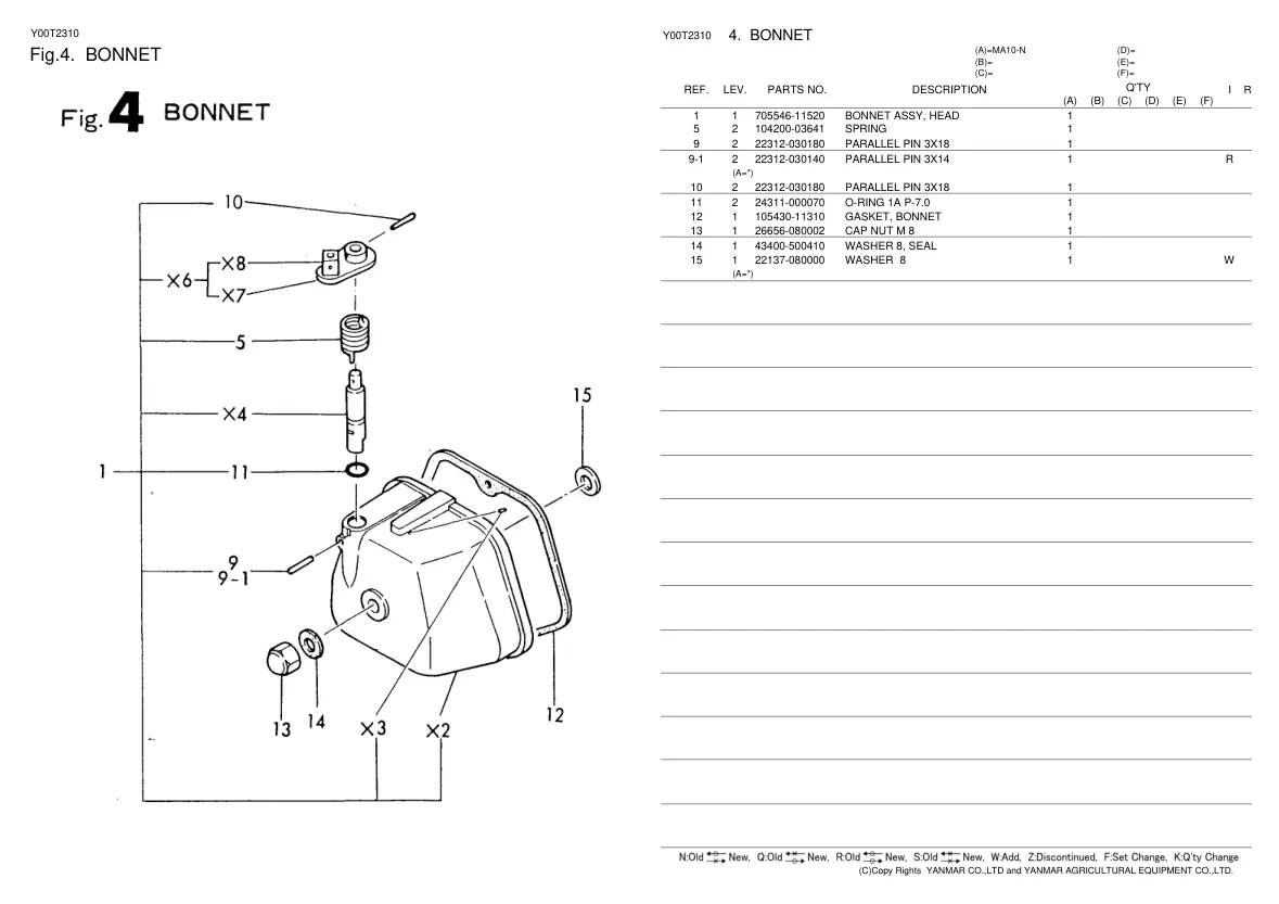 Yanmar YM12 YM14 Tractor Parts Manual preview page 6