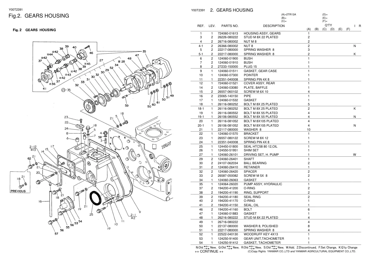Yanmar YM165 YM165D Tractor Parts Manual preview page 3