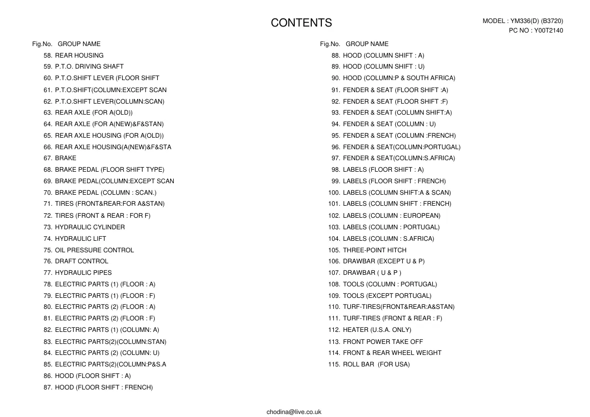 Yanmar YM336 YM336D Tractor Parts Manual preview page 2