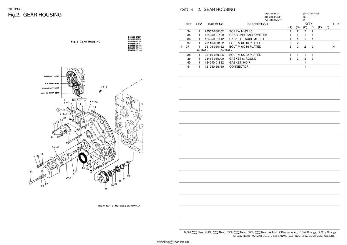Yanmar YM336 YM336D Tractor Parts Manual preview page 6
