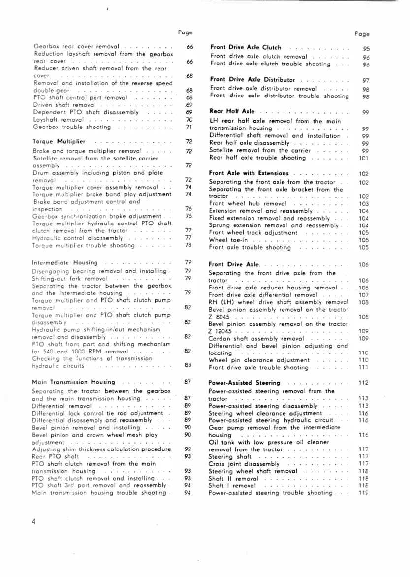Zetor 12045 Tractor Service & Repair Manual preview page 4