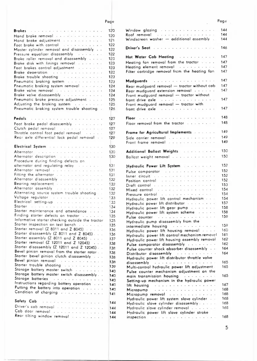 Zetor 12045 Tractor Service & Repair Manual preview page 5