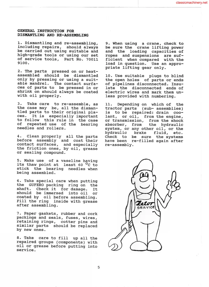 Zetor 3320 Tractor Service & Repair Manual preview page 4