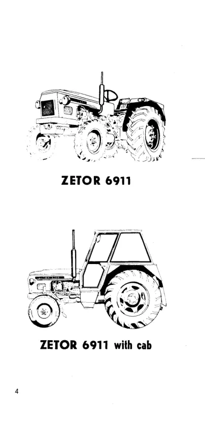 Zetor 4911 & 5911 5945 6911 6945 Tractor Operator's Manual preview page 5