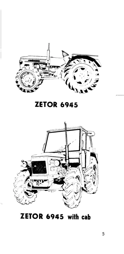 Zetor 4911 & 5911 5945 6911 6945 Tractor Operator's Manual preview page 6