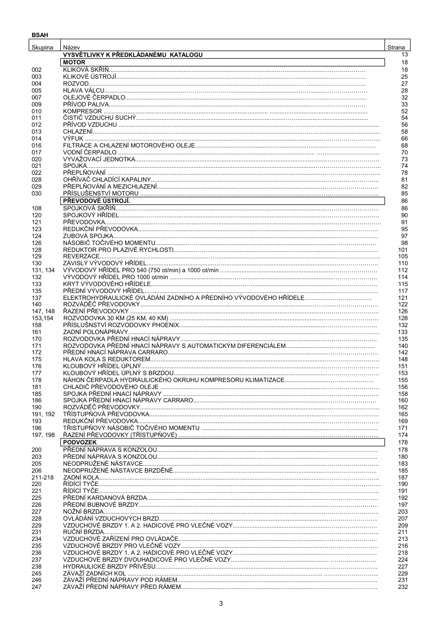 Zetor 7520 7540 8520 8540 9520 9540 10540 Tractor Parts Manual preview page 3