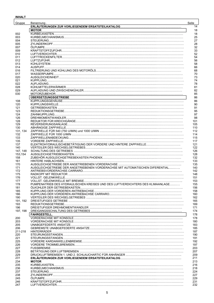 Zetor 7520 7540 8520 8540 9520 9540 10540 Tractor Parts Manual preview page 5