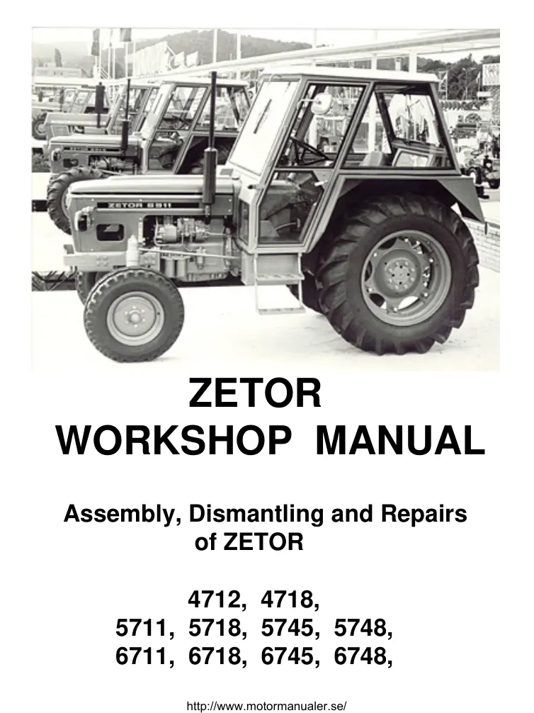 Zetor Verkstadshandbok till Traktorer Tractor Service & Repair Manual preview page 1